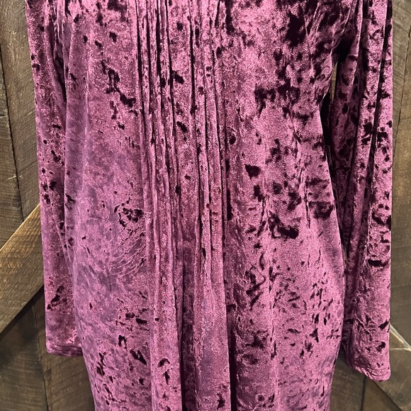 Velvet Dress XL Rich Jewel Toned Burgundy Holiday Festive Event Whimsigoth - Picture 3 of 8